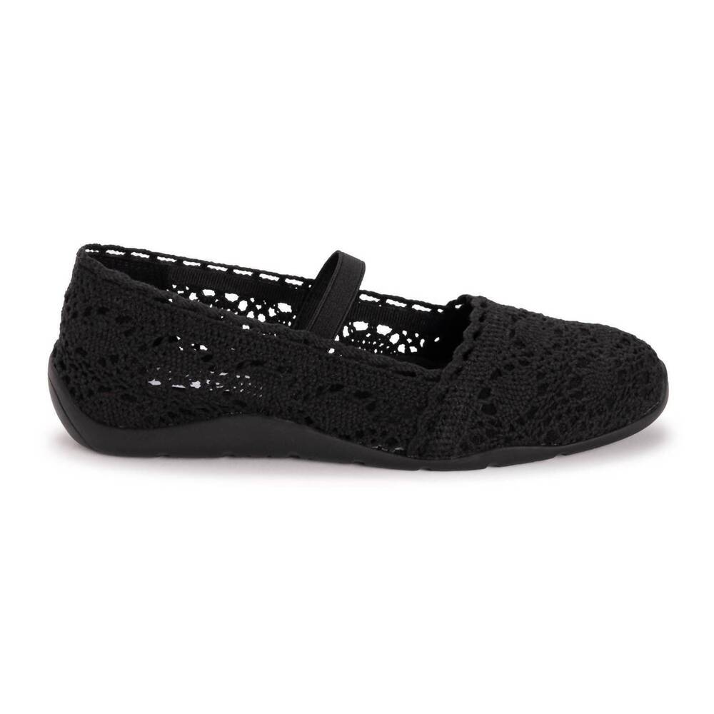 NEW MUK LUKS women's shelby ballerina flat shoes in black